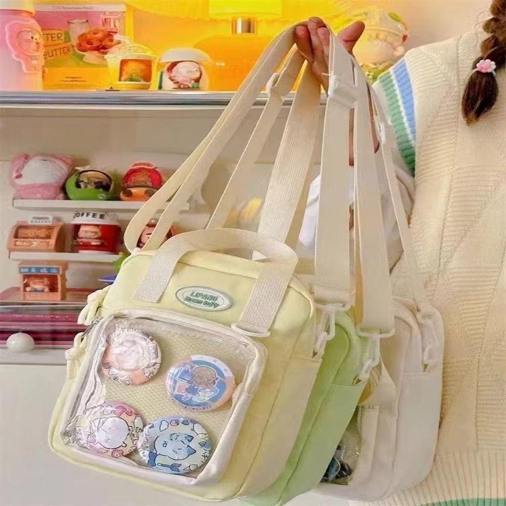 Y2K Japanese Style Back School Shoulder Bag Clear Pocket Kawaii Itabag  for Teenage Girls
