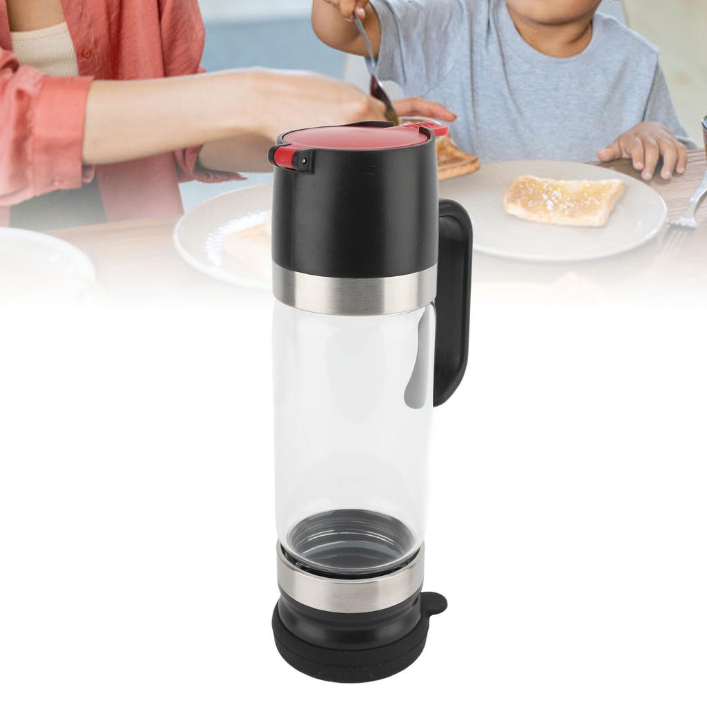 Honey Dispenser 350ml Clear Glass Syrup Dispenser with Handle Prevent Dripping Honey Container for Coffee Shops Restaurants Home