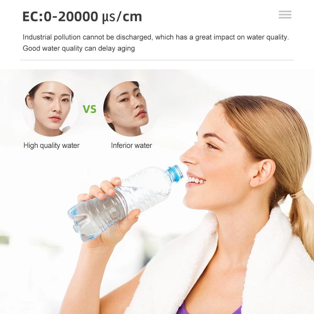 10 In 1 Digital PH Meter Water Quality Tester PH/Cl₂/TDS/EC/Hardness Hydrogen-rich Detector for Drinking Water Aquariums Pools