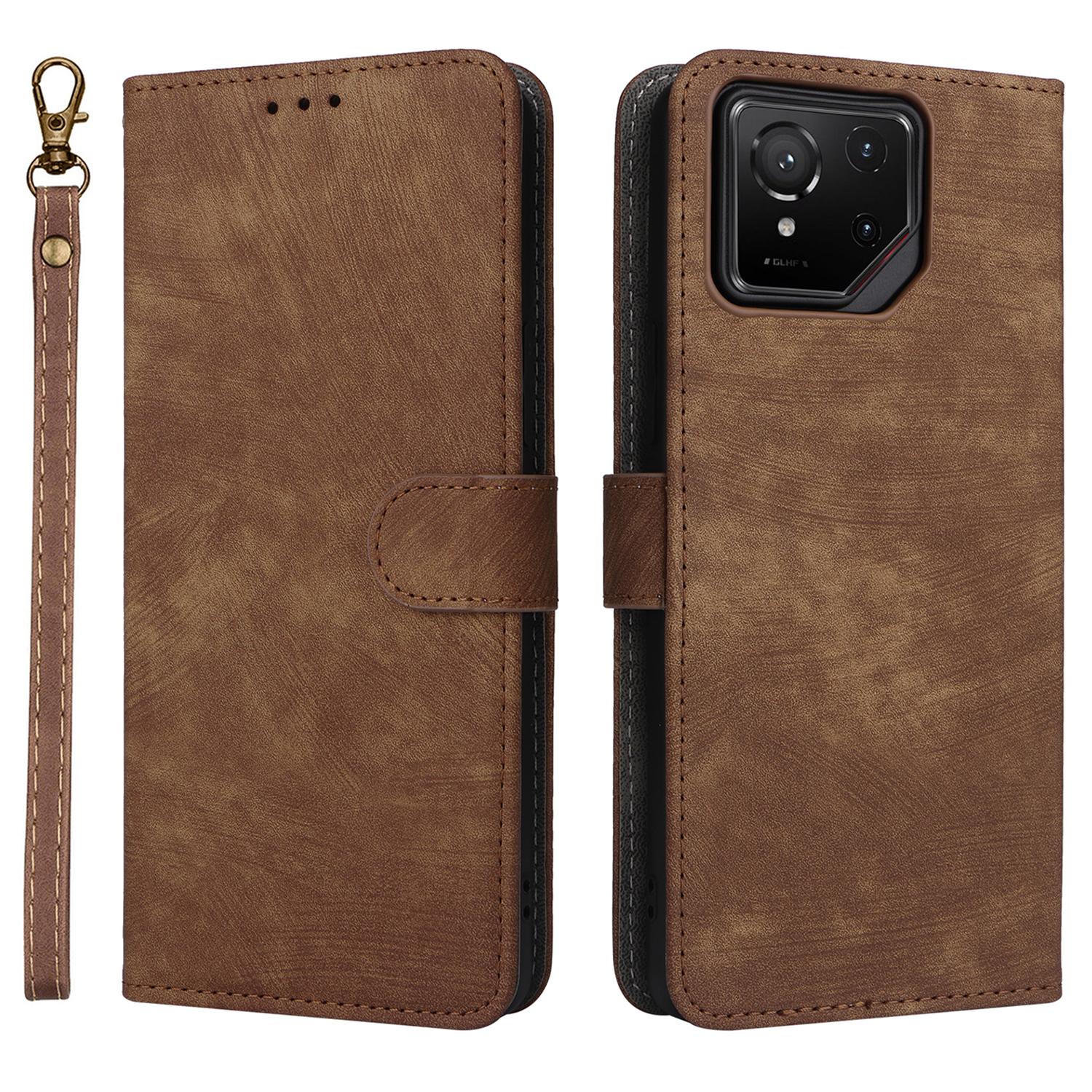 

Для Asus ROG Phone 9 5G/Phone 9 Pro 5G Чохол Гаманець з RFID-блокуванням Обкладинка з ПУ шкіри Підставка для перегляду Brown