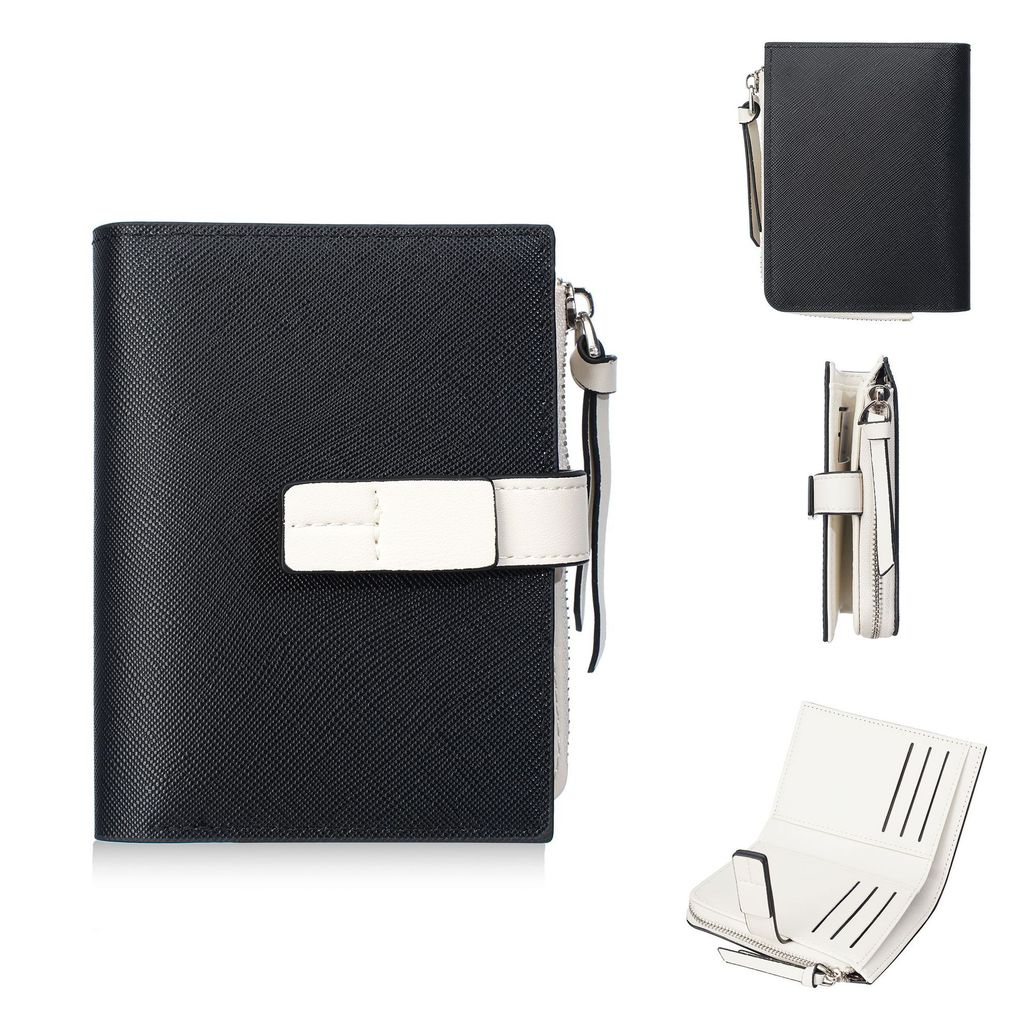 Womens Pu Leather Wallet Card Holder With Zipper And Capacity For Daily Use