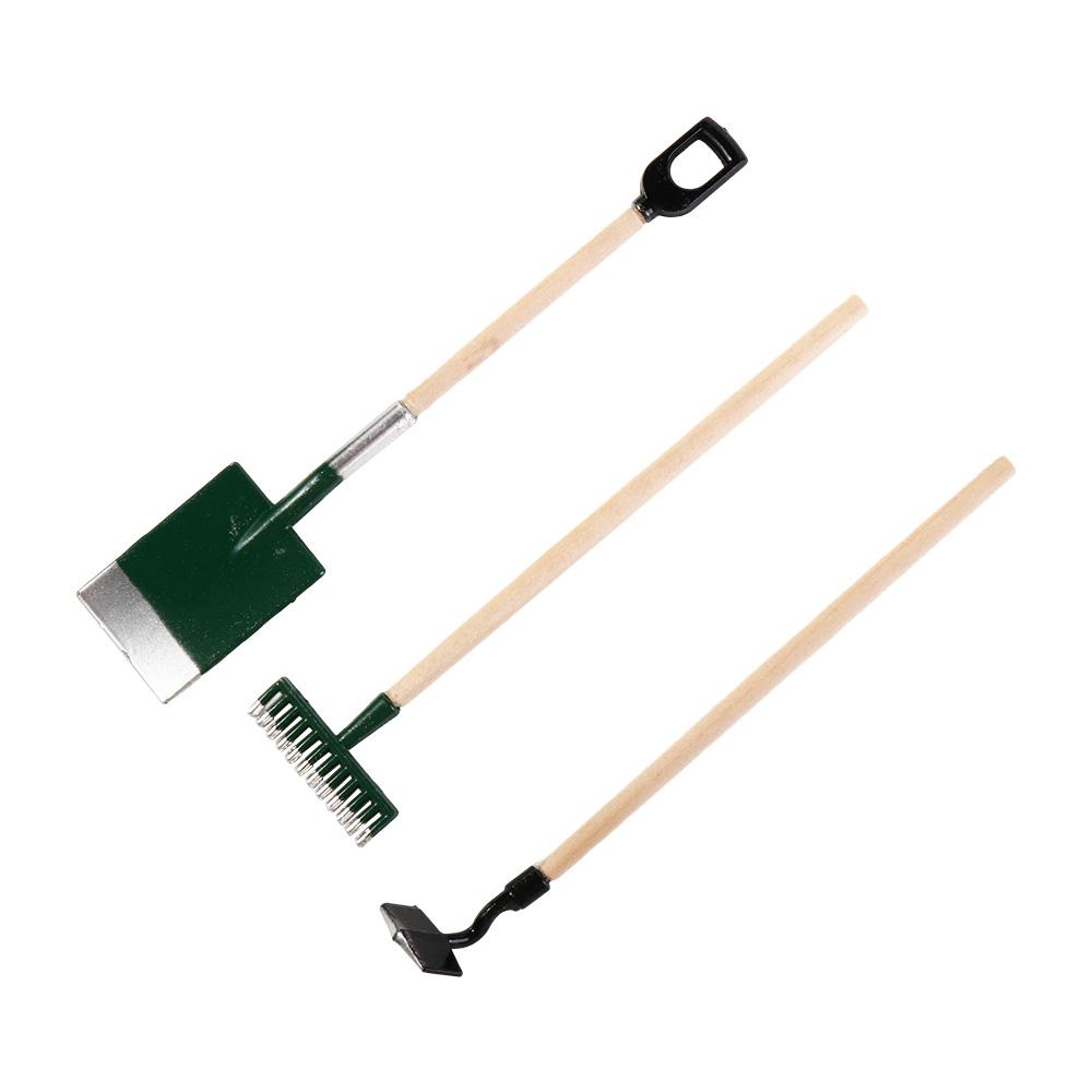 Fairy Garden Accessories Home Decor Pretend Play Farming Tools Dollhouse Miniature Simulation Shovel Shovel Hoe And Pitchfork