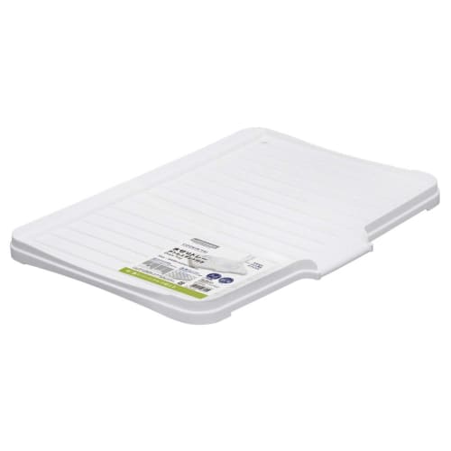 Iwasaki Kogyo Draining Tray with Bottle Stand, White, 45.8cm Wide X 31.6cm Deep X 2.8cm High, K-1665 WH, Made In Japan