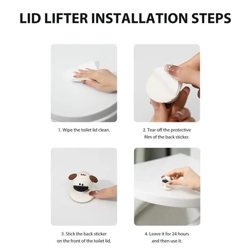 Tragbarer Cartoon-Sitzlifter Toiletten-Hebegerät Berührung des Toilettendeckelgriffs vermeiden WC-Zubehör Toilettenringgriff