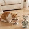 Cartoon Pet High Foot Bowl Large Capacity Stainless Steel Cat Food Water Bowl Neck Protection Detachable Pet Food Bowl