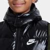 Nike Vest Kids Logo Print Hooded Velcro Zipper Down Jacket Kids Outerwear Black DZ9728-010