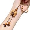 Tiger Eye Wooden Little Bear Dog Necklace: Women's Cute Beaded Sweater Chain for Autumn/Winter.