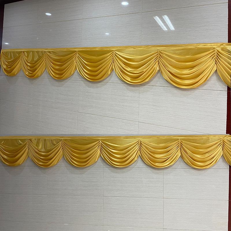 3/6M Long Ice Silk Swag Drape Panel Wedding Stage Background Event Party Decor Drapery Party Banquet Backdrop Curtain Swag