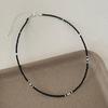 Saana Black Onyx Silver Ball Choker Layered Necklace