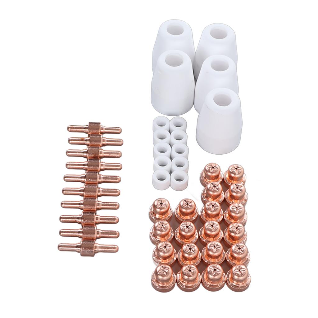 45Pcs Plasma Consumables for LG40 PT31 CUT35 CUT40 CUT50 with Cutter Torch Nozzle Shield