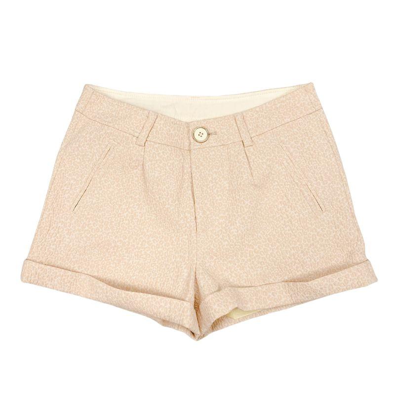 

C2084 Foreign Trade New Three-Dimensional Jacquard One Button Korean Style Pants women Flanging Casual Pants Comfortable Shorts Hot Pants Pink S