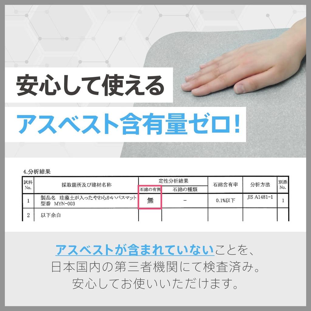 Beauty Washable Diatomaceous Earth Bath 40 X 60 [Karos Technology] Mat, Gray,