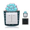 Cute Cartoon 3D Cactus Fluorescent Wall Silicone On-off Switch Stickers 1Pc