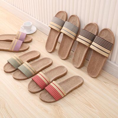 Summer Cotton and Linen Indoor and Outdoor Couples Home Slippers