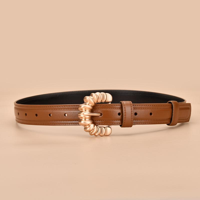 

Women Belt New Women s Genuine Cow Leather Thin Belt Ladies Fashion 3.0cm Pin Buckle Decorative Dress Belts for Women 105cm 105cm
