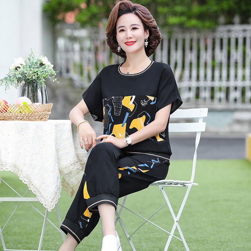 

Maternity Summer Plus Size Tummy-Covering Slimming Two-Piece Set for Women XL (80-95 jin)