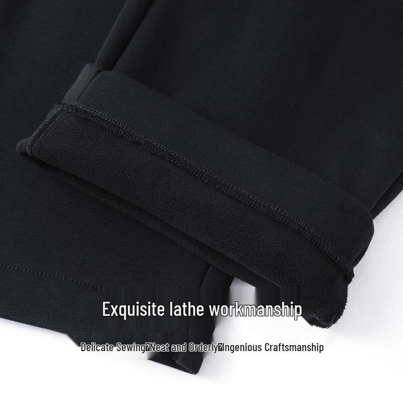 Luotz Men's Thick Straight-Leg Warm Casual Trousers