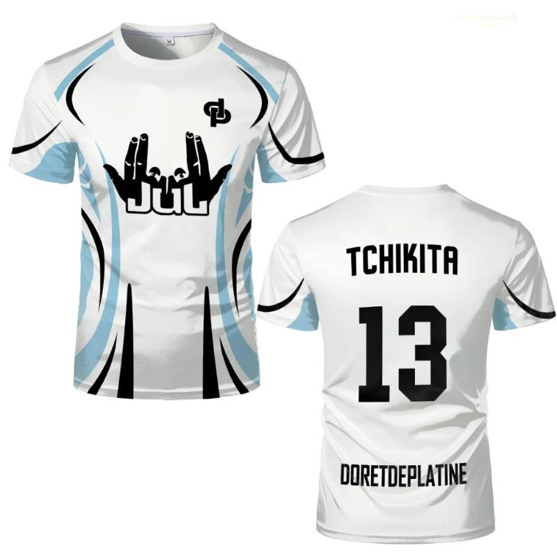 Maglietta da Calcio JUL Serie 3D 90 Minuti, Maglietta Sportiva Estiva Outdoor Asciugatura Rapida da Uomo, T-shirt Girocollo Vestibilità Larga