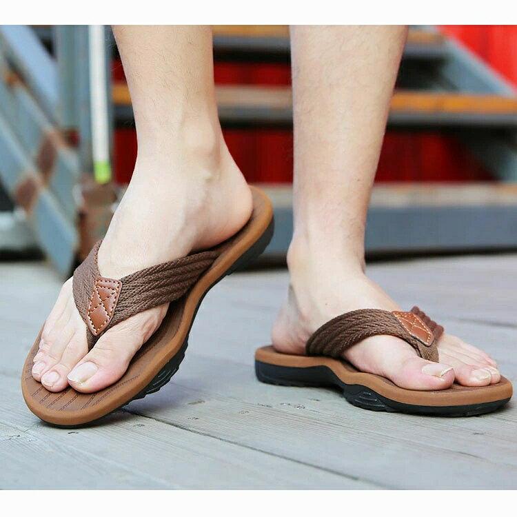 Mens sandals thong story flat large sizes simple stylish comfortable beach summer slip-resistant outdoor leg-lengthening lightweight casual adult male