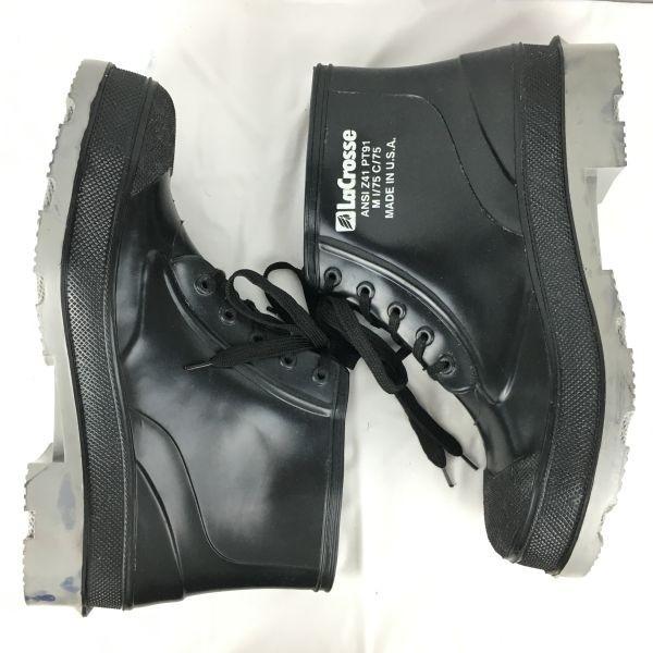 Vintage USA LaCrosse Steel Toe ANSI Z41 PT91 Waterproof Work Rubber Boots 12/29-30 Black(USED)