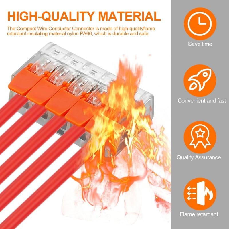 90pcs Lever Wire Connectors 2/3/5-Port Quick Splicing Terminal Block Electrical