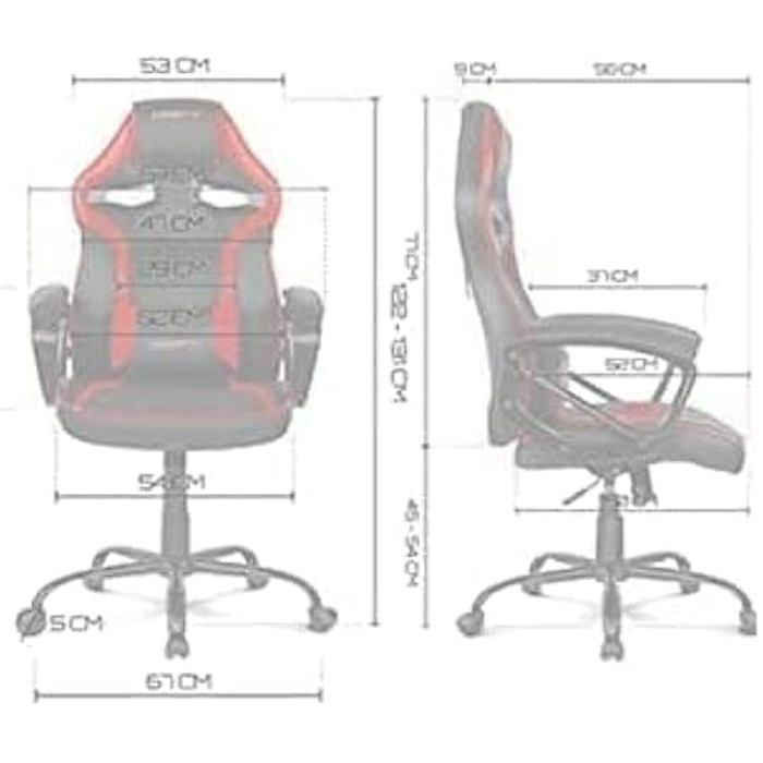 DRIFT Chaise Gaming DR50BR Chaise pour joueurs professionnels, Similicuir, Accoudoirs rembourrés, Piston classe 4, Mécanisme