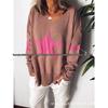 2026 European & American Star Split V-Neck Knit Sweater: Women's Long Sleeve Winter Pullover