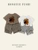 Kids' Japanese Style Vertical Stripe Cotton Linen Pants – Breathable, Straight 7-point Summer Pants for Boys and Girls, Trendy Korean Casual