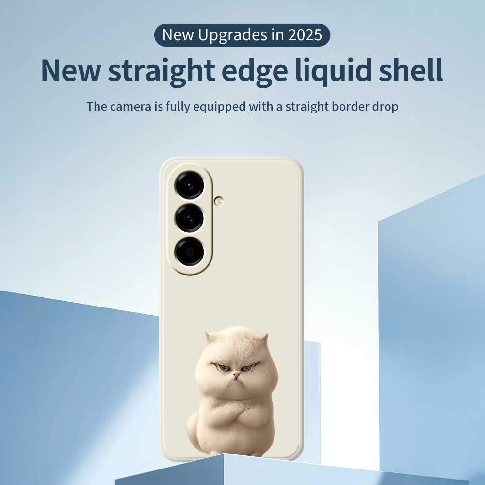 For Samsung Galaxy A56 5G Case Angry Cat Pattern Printing Straight Edge TPU Phone Back Cover