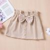 Girls' Corduroy Half Length Skirt Sweet Children's Wear Bow Skirt Short Skirt Elastic Waist Versatile