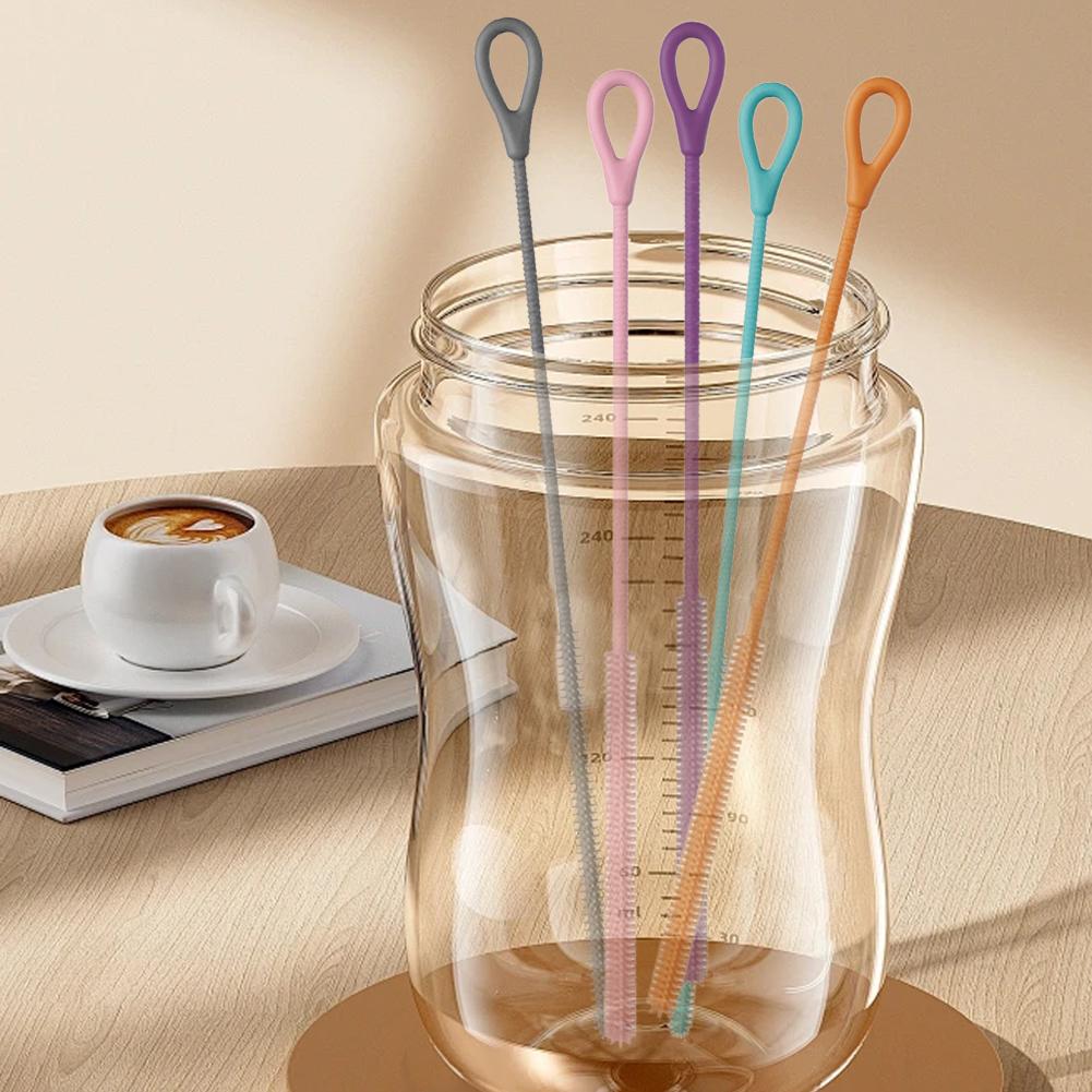 Straw Cleaner Brush Extra Long Silicone for Stanley Cups Reusable Straws Deep Cleaning Reusable Straw Cleaner Bottle Brush E6T7