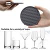 6Pcs Drink Coasters with Food Holder Anti-scald Round Sturdy Lightweight Non-slip Grade Pure Silicone