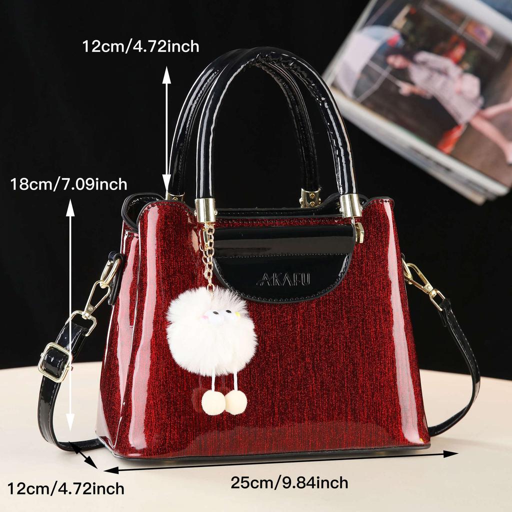 2026 Neue Lackleder Damen Handtasche Mode Vielseitig Einzel Schulter Crossbody Tasche