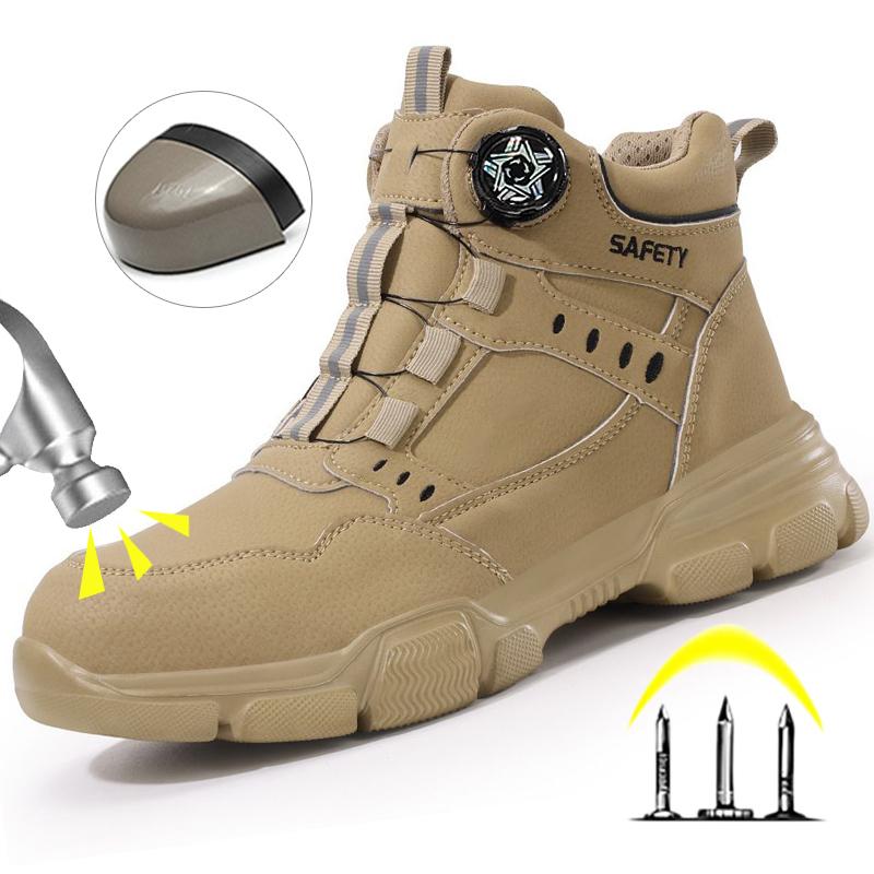 Neue Unzerstörbare Sicherheitsschuhe Herren Anti-Quetsch Stahlkappe Schuhe Durchstichfeste Arbeitsschuhe Sneaker Männliche Schuhe Arbeitsstiefel