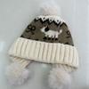 Hat Female Fair Island Autumn and Winter Jacquard Thickened Warm Knitted Hat Ear Protection Cold Hat Show Small Face Wool Hat