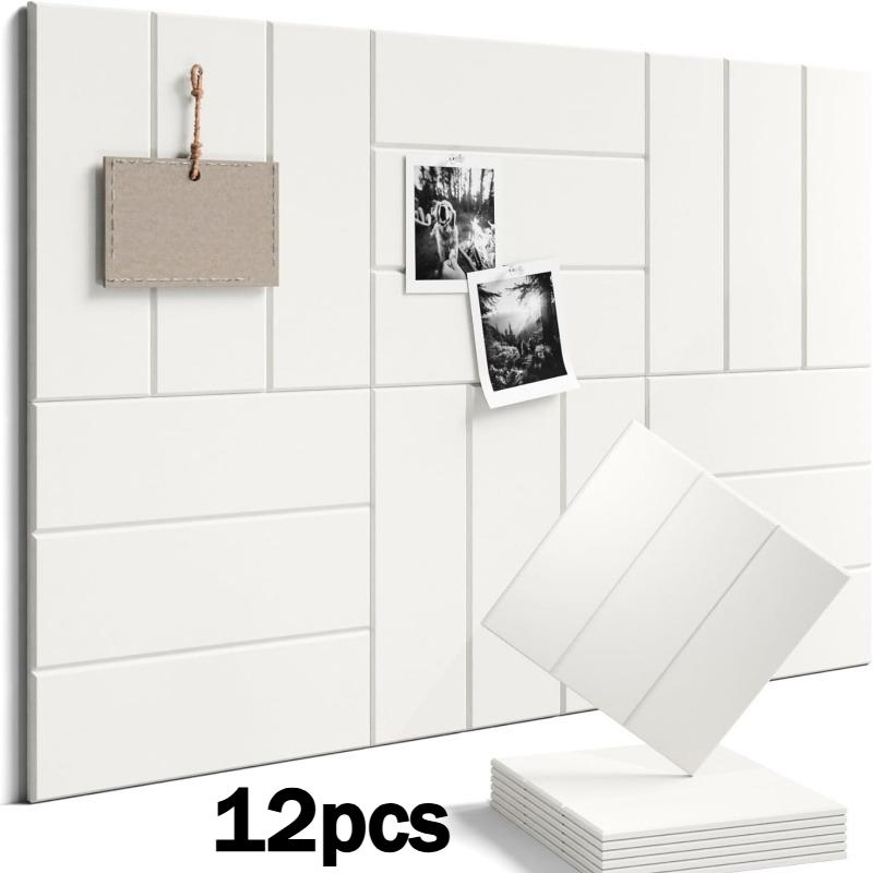 12pcs Large Arched Felt Bulletin Board, Self-Adhesive Notice Board, Foldable Decorative Felt Pin Board, Decor Soundproof Panel