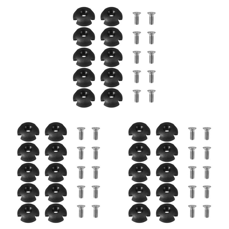 

30Pcs Deck Line Guide Slotted Round Out Pull Rope Buckle Fitting Accessories For Kayak Canoe Boat чёрный