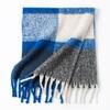 New Fluffy Large Brushed Women's Warm Scarf Fashionable and Versatile Plaid Scarf High End Commuting Shawl
