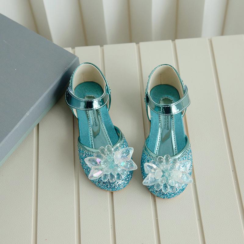 Girl Princess Shoes 2024 New Spring Autumn Little Girl Leather Shoes Shining Soft Sole Children's Dance Performance Shoes