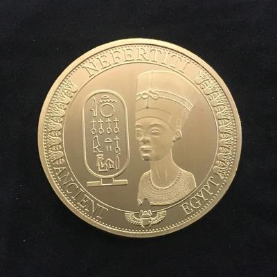 Altın Kaplama Mısır Kraliçesi Nefertiti Hatıra PARALARI Bitcoin Koleksiyonu Hediyeleri Toplayın