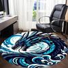 1pc Ocean Dragon Office Round Area Rug, Under Office Chairs Bedroom Living Room Home Decor, Room Deco
