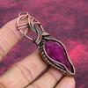 Faceted Kashmir Ruby Real Gemstone Pendant Copper Wire Wrapped Handmade Pendant