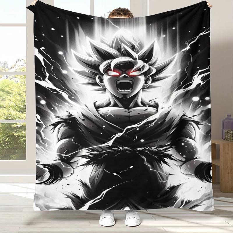 

Anime D-Dragon Ball Game Cartoon Flannel Blanket,Ultra Soft Warm Plush Throw for Home Bedroom Bed Sofa Cover Office Camping 75x90cm