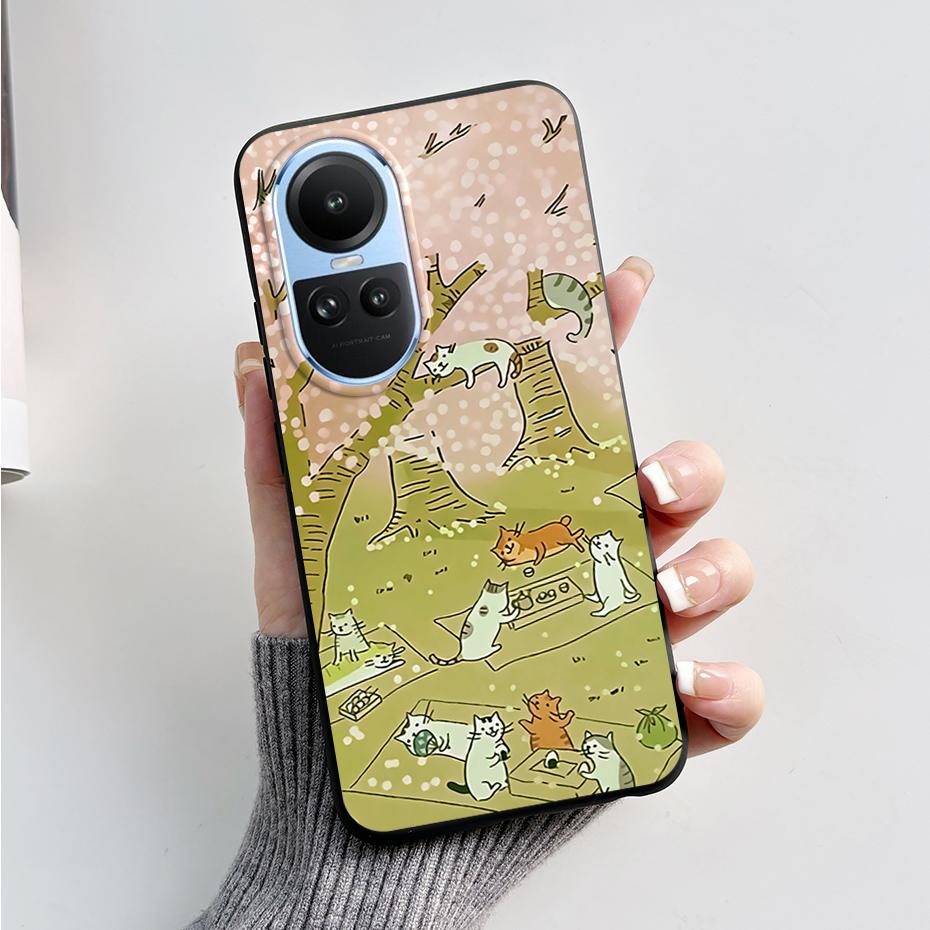 For OPPO Reno 10 5G CPH2531 Case Stylish Pattern Soft Silicone Phone Cases for Oppo Reno10 Pro Global 2023 CPH2525 Back Cover