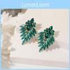 Style Geometric Crystal Drop Earrings With Leaf Design For Women