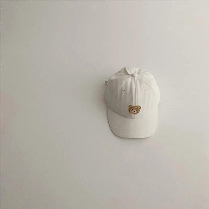 Cute Bear Embroidery Kids Baseball Cap Adjustable Soft Cotton Breathable Toddler Boys Girls Cap Outdoor Sunshade Child Sun Hat