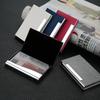 Business Card Holder Wallet Luxury PU Leather & Stainless Steel Multi Name Card Case Credit Card ID Case Holder for Men Women