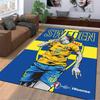 Schweden Nationalspieler Teppich, Gelb-Blaues Sportdesign Geeignet als rutschfester Unterleger für Wohnzimmer Schlafzimmer Sofas
