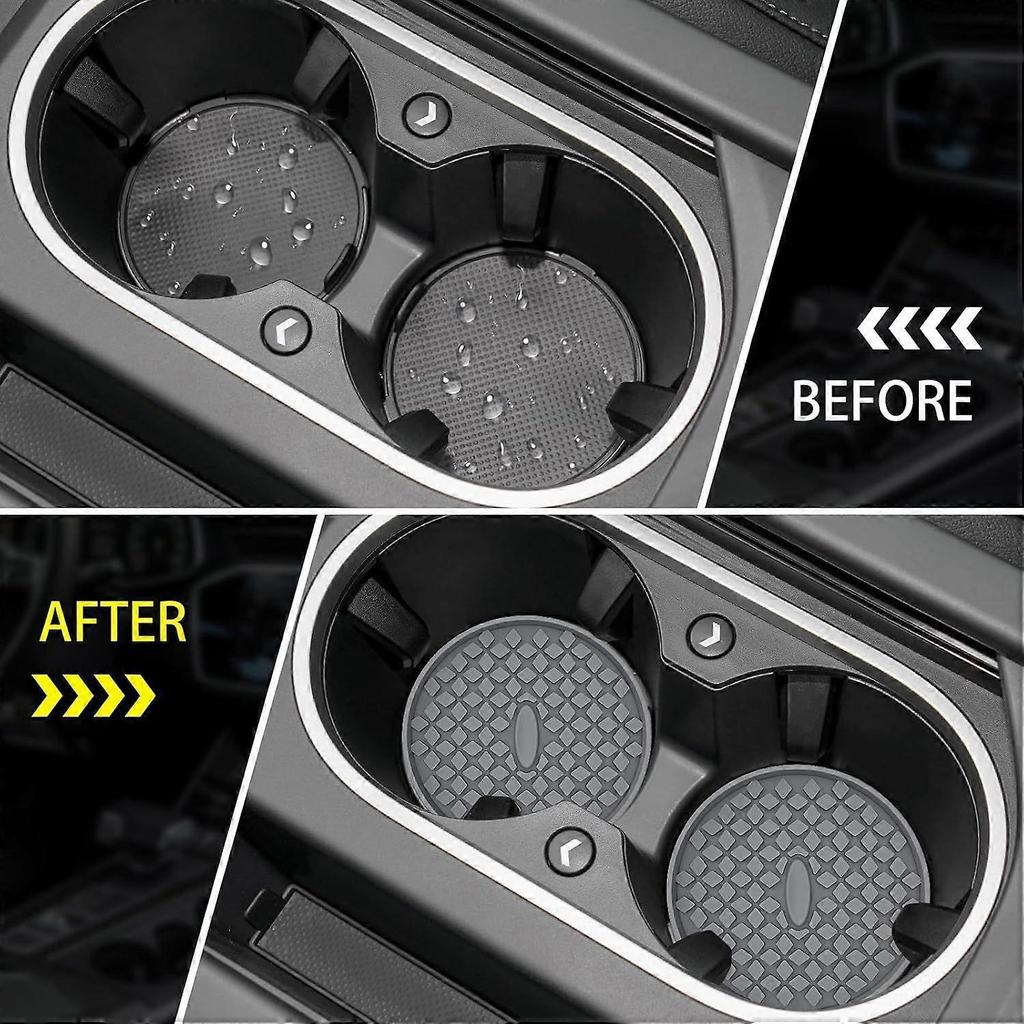 Car Cup Coasters [4 Pack] Silicone Car Coasters/Cup Mats for Cup - Universal Car Cup Holder Insert Coasters, Non-Slip Recessed Car Interior Accessorie