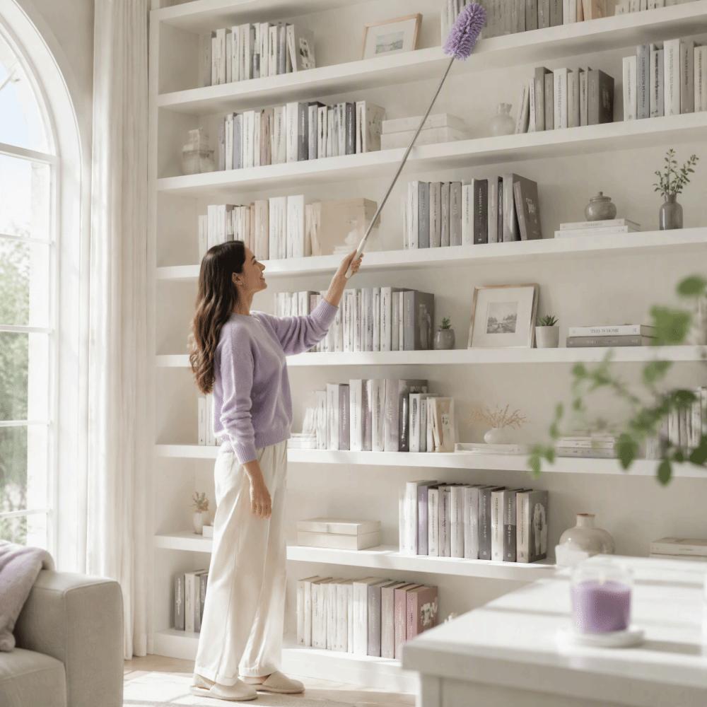 2pcs Extension Pole Handheld Duster Washable Washable Duster Practical Telescopic Duster Office